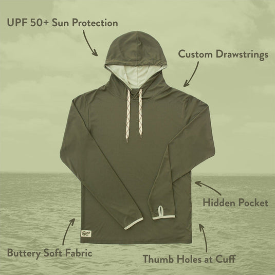 UPF Drift Hoodie | Moss Green by River Road Clothing Co.