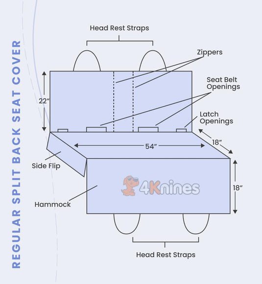 Multi-Function Split Rear Seat Cover with Hammock by 4Knines®