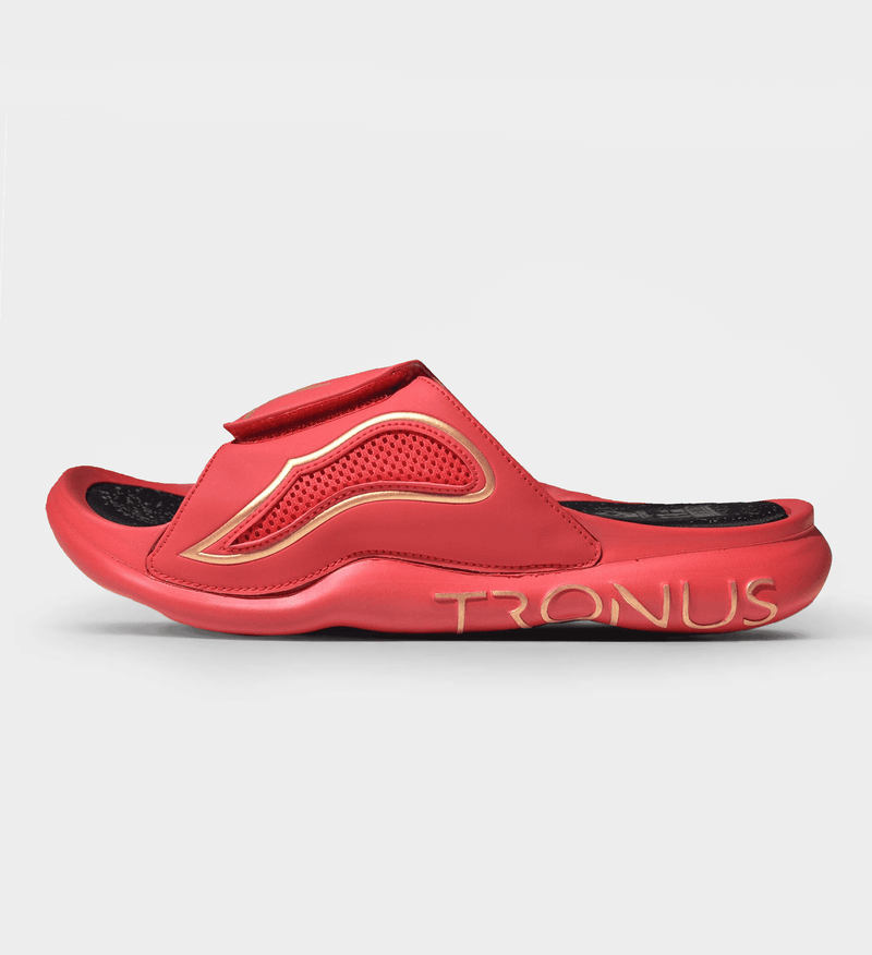 Load image into Gallery viewer, Womens Luxe Sports Recovery Slides Fire By Tronus Footwear
