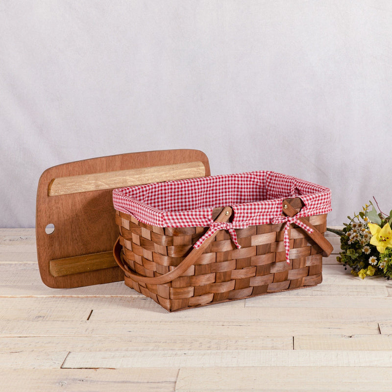 Load image into Gallery viewer, Kansas Handwoven Wood Picnic Basket by Picnic Time Family of Brands
