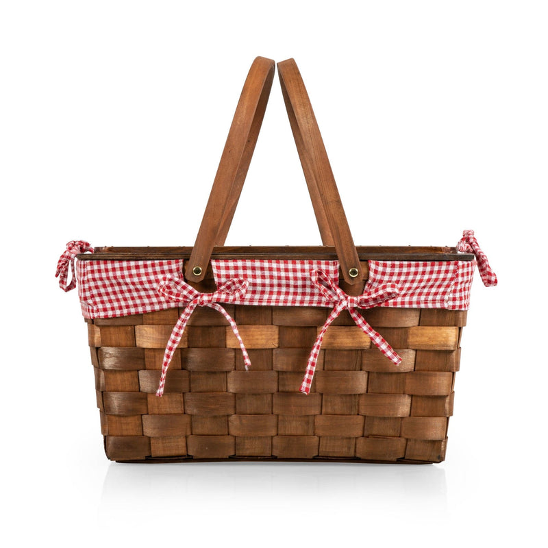 Load image into Gallery viewer, Kansas Handwoven Wood Picnic Basket by Picnic Time Family of Brands
