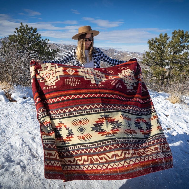 Load image into Gallery viewer, Andean Alpaca Wool Blanket - Wildfire by Alpaca Threadz
