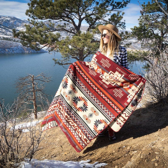 Andean Alpaca Wool Blanket - Wildfire by Alpaca Threadz