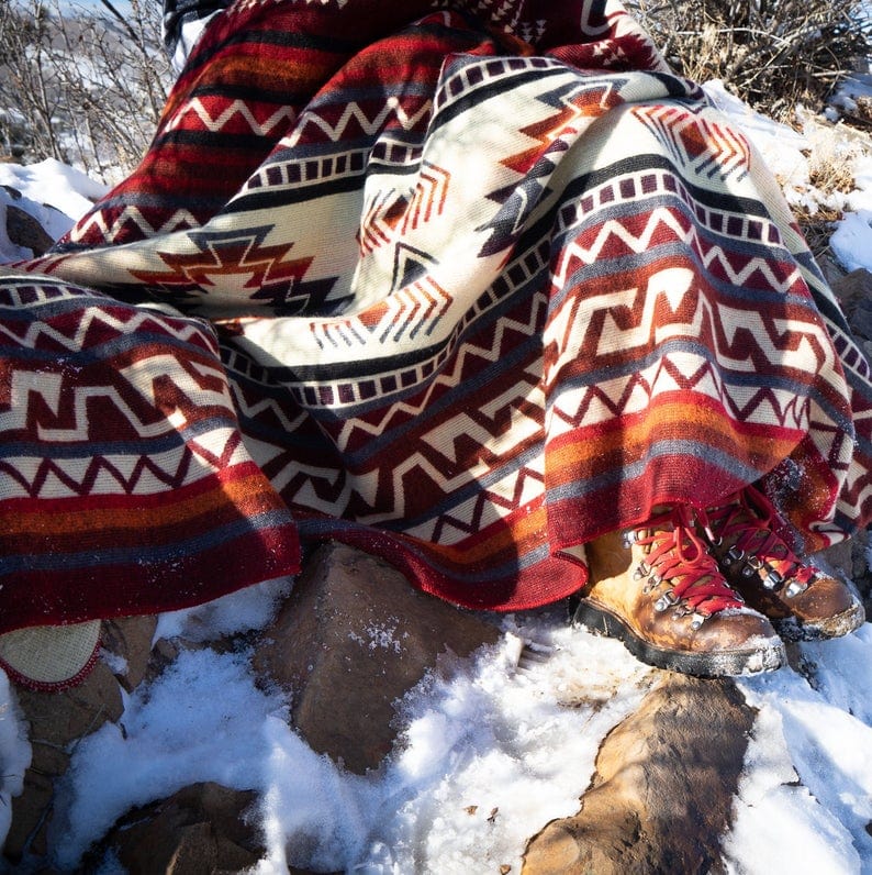 Load image into Gallery viewer, Andean Alpaca Wool Blanket - Wildfire by Alpaca Threadz
