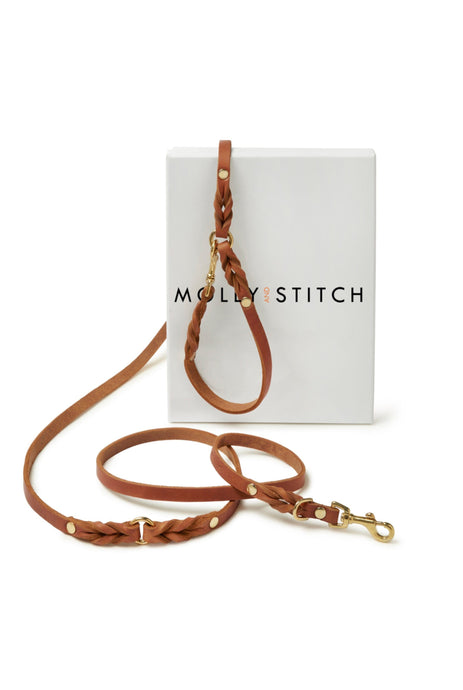 Butter Leather 3x Adjustable Dog Leash - Sahara Cognac by Molly And Stitch US