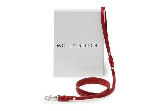 Butter Leather City Dog Leash - Chili Red by Molly And Stitch US