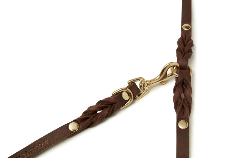 Load image into Gallery viewer, Butter Leather 3x Adjustable Dog Leash - Classic Brown by Molly And Stitch US
