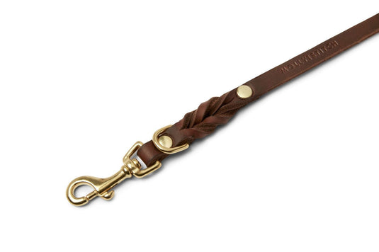 Butter Leather 3x Adjustable Dog Leash - Classic Brown by Molly And Stitch US