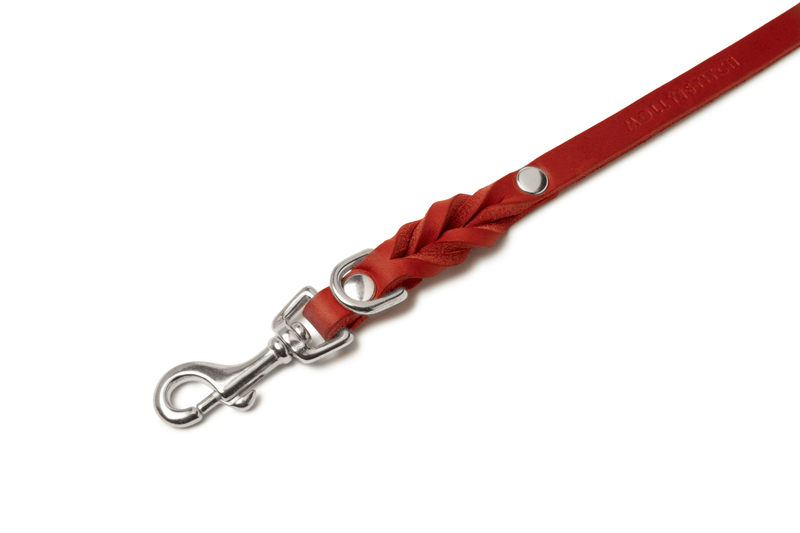 Load image into Gallery viewer, Butter Leather 3x Adjustable Dog Leash - Chili Red by Molly And Stitch US
