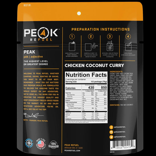 Peak Refuel Chicken Coconut Curry