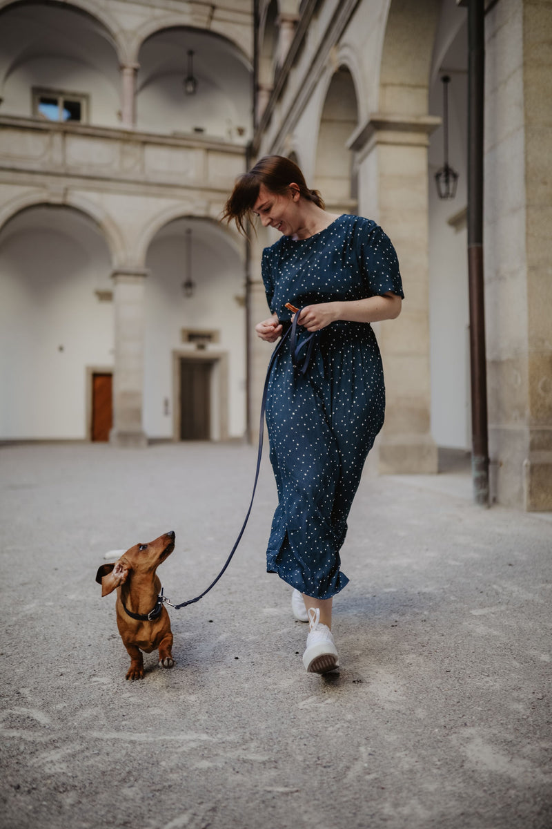 Load image into Gallery viewer, Butter Leather Dog Collar - Navy Blue by Molly And Stitch US
