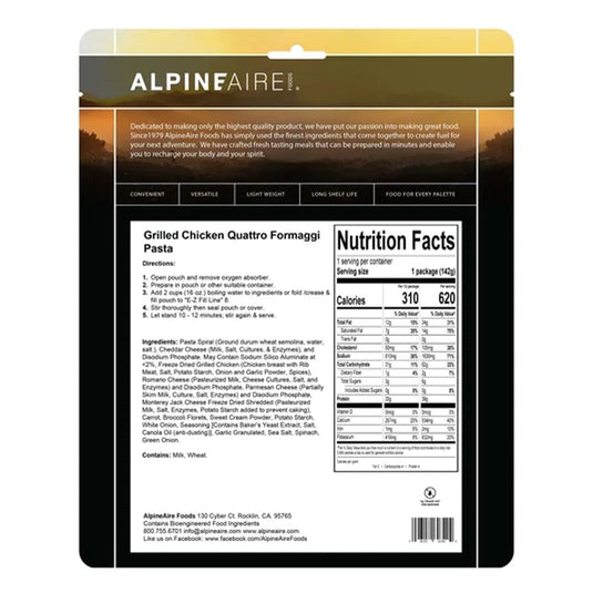 AlpineAire Grilled Chicken Quattro Formaggi Pasta