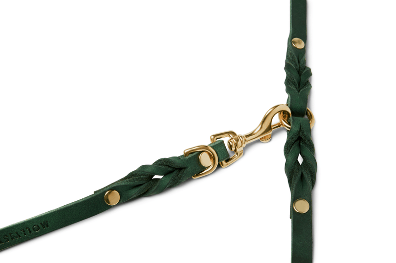 Load image into Gallery viewer, Butter Leather 3x Adjustable Dog Leash - Forest Green by Molly And Stitch US
