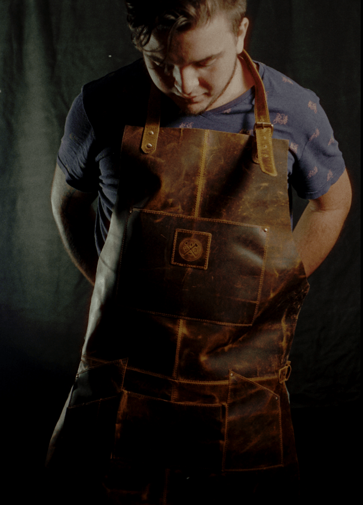 Load image into Gallery viewer, Full Grain Buffalo Leather Apron by Vintage Gentlemen
