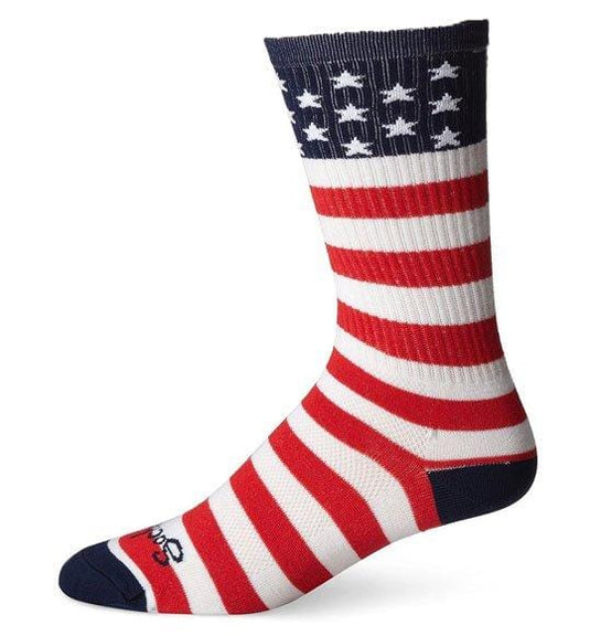 SockGuy USA Flag Crew 6IN Cycling Sock