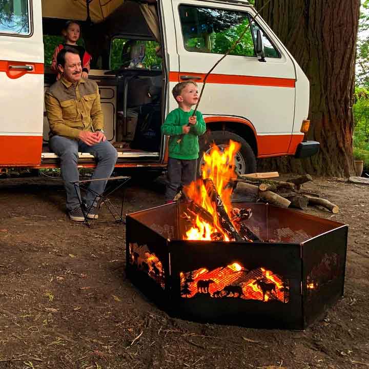 Load image into Gallery viewer, Blue Sky The Zion Portable Folding Fire Ring  Northern Woods
