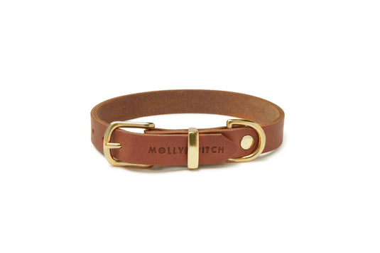 Butter Leather Dog Collar - Sahara Cognac by Molly And Stitch US