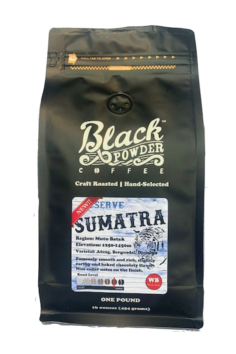 Load image into Gallery viewer, Sumatra Mandheling Coffee | Reserve | Dark Roast by Black Powder Coffee
