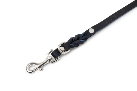 Butter Leather 3x Adjustable Dog Leash - Navy Blue by Molly And Stitch US