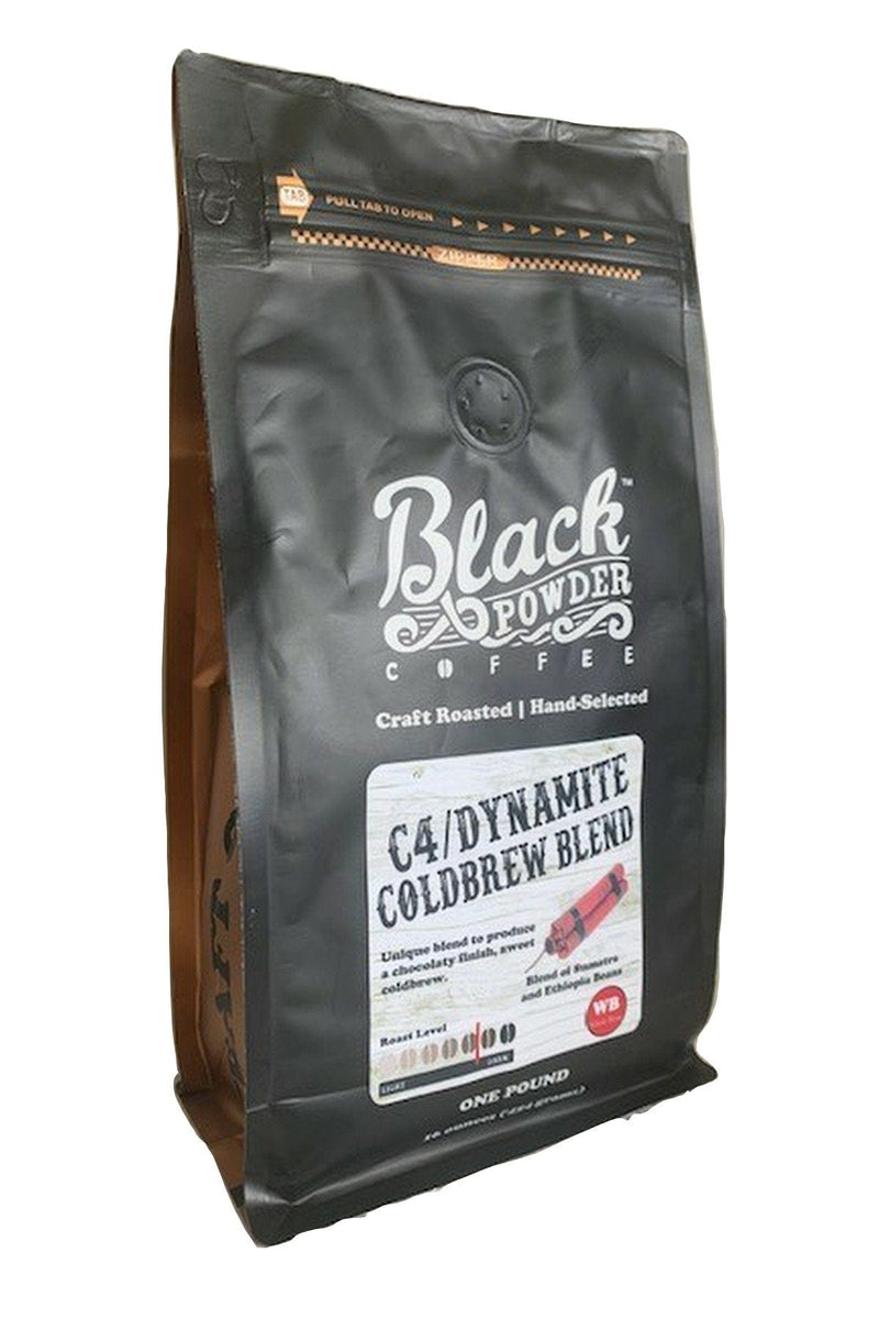 Load image into Gallery viewer, C4 Cold Brew Coffee Blend | Dark Roast by Black Powder Coffee
