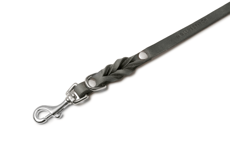 Load image into Gallery viewer, Butter Leather 3x Adjustable Dog Leash - Timeless Grey by Molly And Stitch US
