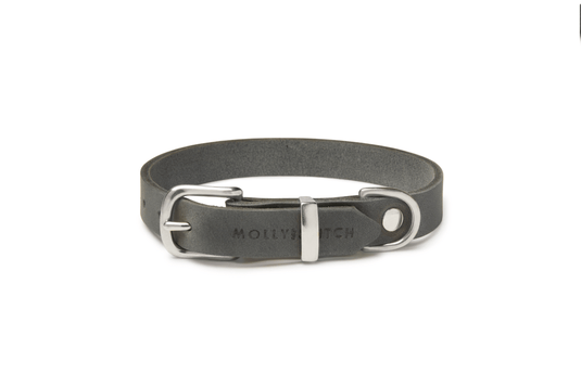 Butter Leather Dog Collar - Timeless Grey by Molly And Stitch US