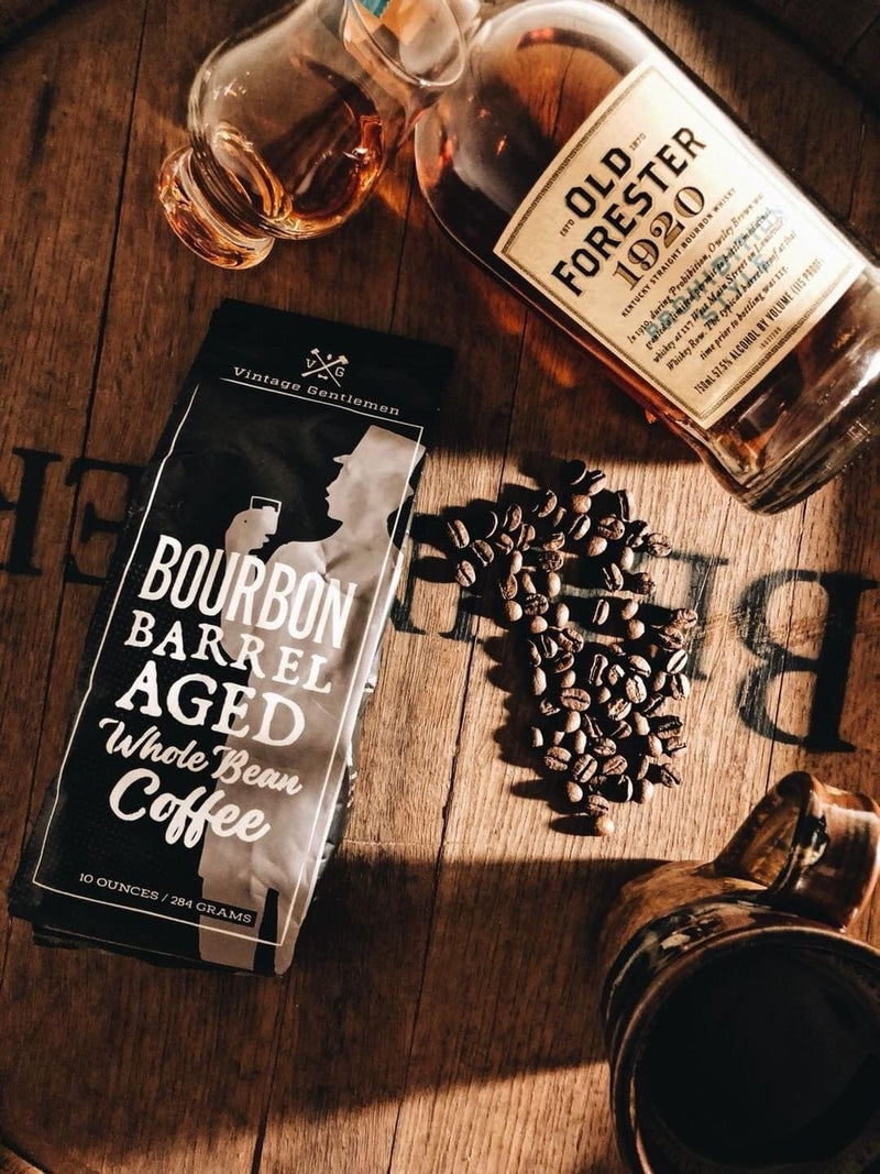 Load image into Gallery viewer, Bourbon Barrel Aged Coffee- 10oz Bag by Vintage Gentlemen
