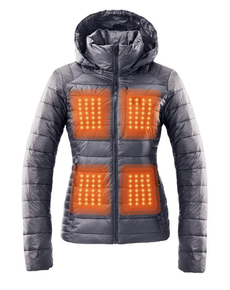 Load image into Gallery viewer, Aura Women&#39;s Heated Jacket | Graphite Grey by Kelvin Coats
