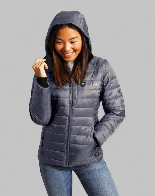 Aura Women's Heated Jacket | Graphite Grey by Kelvin Coats