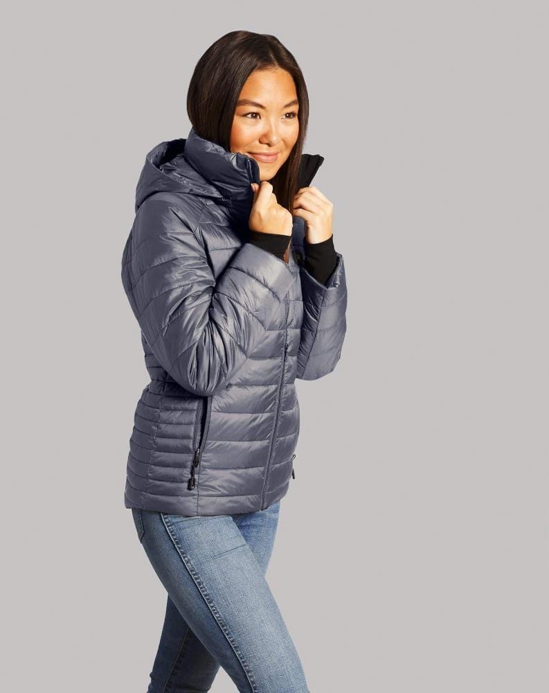 Load image into Gallery viewer, Aura Women&#39;s Heated Jacket | Graphite Grey by Kelvin Coats
