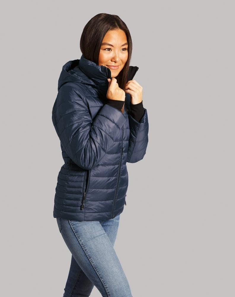 Load image into Gallery viewer, Aura Women&#39;s Heated Jacket | Space Blue by Kelvin Coats
