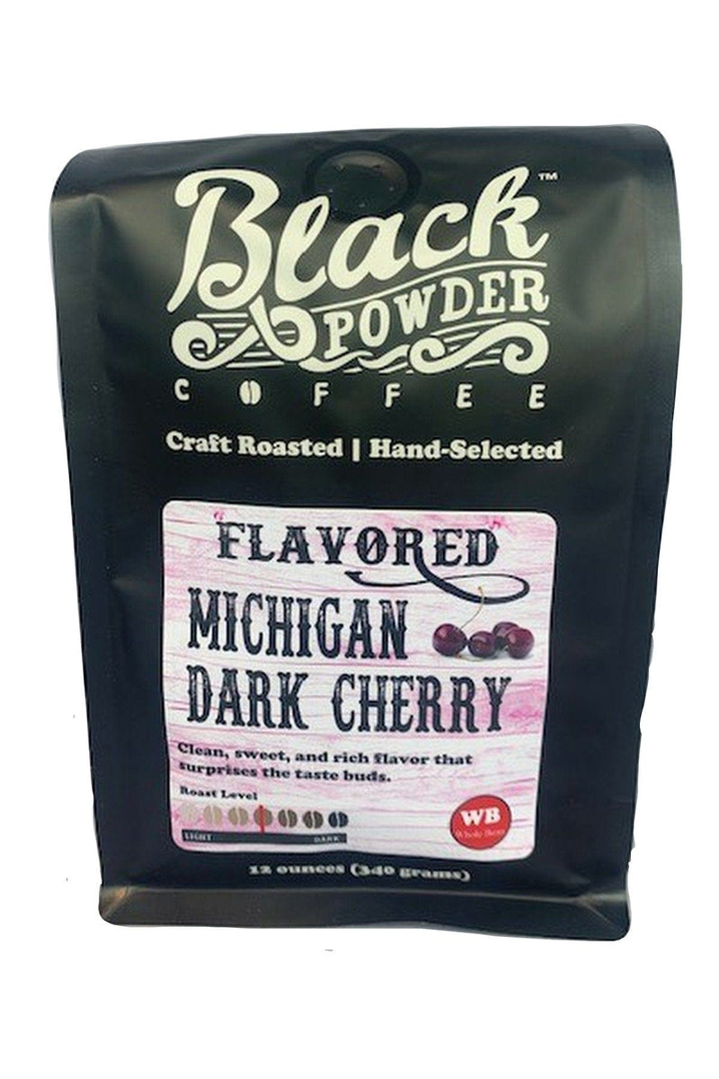 Load image into Gallery viewer, Michigan Black Cherry Flavored Coffee by Black Powder Coffee
