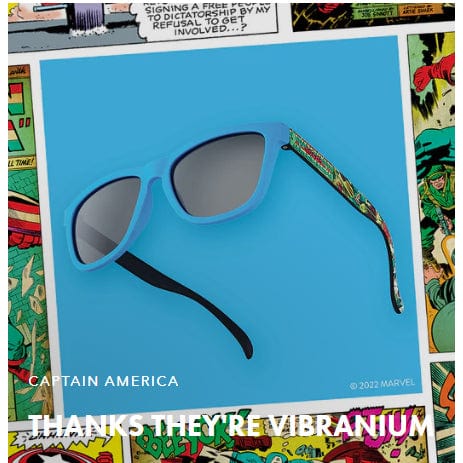 Load image into Gallery viewer, goodr Marvel The Avengers OG Sunglasses - Thanks, They&#39;re Vibranium
