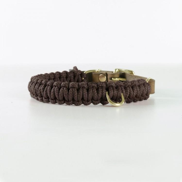 Load image into Gallery viewer, Touch of Leather Dog Collar - Chocolate by Molly And Stitch US
