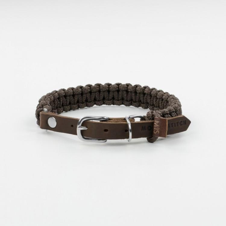 Load image into Gallery viewer, Touch of Leather Dog Collar - Chocolate by Molly And Stitch US
