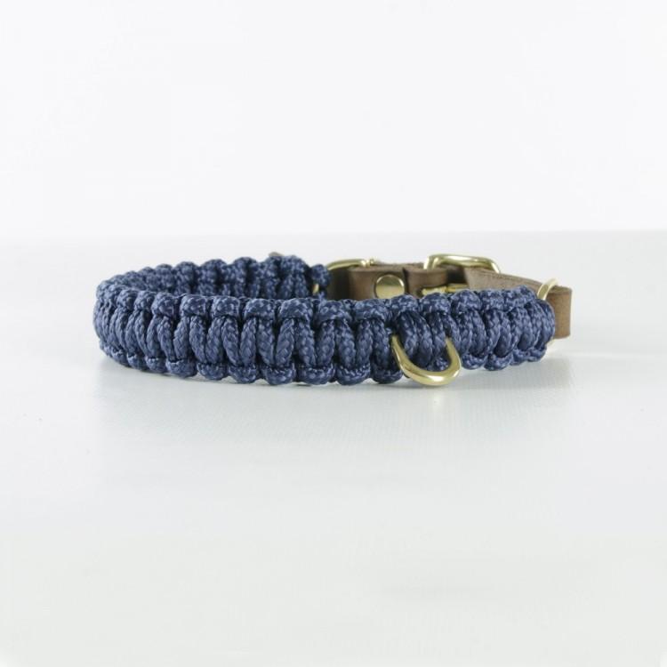 Load image into Gallery viewer, Touch of Leather Dog Collar - Navy by Molly And Stitch US
