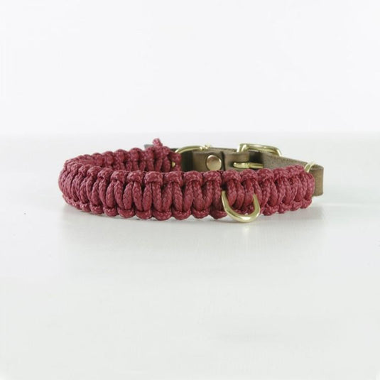 Touch of Leather Dog Collar - Redwine by Molly And Stitch US