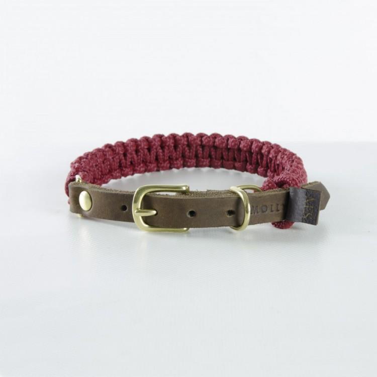 Load image into Gallery viewer, Touch of Leather Dog Collar - Redwine by Molly And Stitch US
