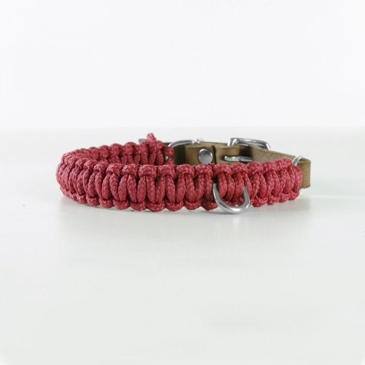 Load image into Gallery viewer, Touch of Leather Dog Collar - Redwine by Molly And Stitch US
